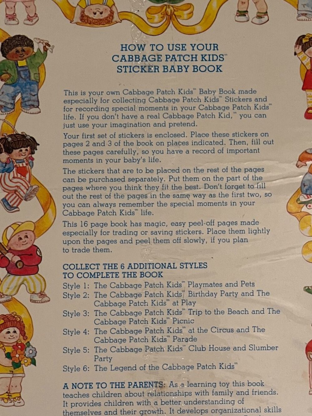 Cabbage Patch Kids Sticker Book -Vintage 1983 Collectible (original packaging) - Picture 10 of 12
